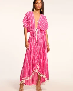 Ramy Brook Addaline Embroidered Coverup Dress Pinkstripe Best