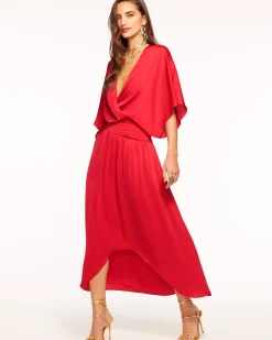 Ramy Brook Adiel Wrap Midi Dress New