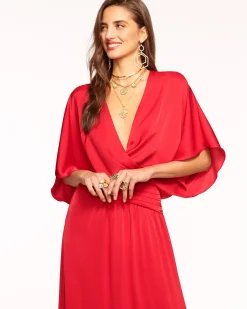 Ramy Brook Adiel Wrap Midi Dress New