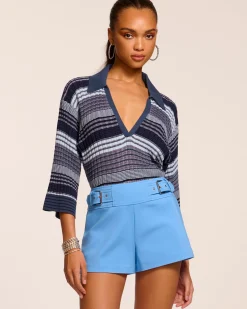 Ramy Brook Aditi Buckle Mini Short Ribbonblue Outlet