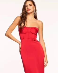Ramy Brook Alianna Strapless Midi Dress Black Online