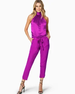 Ramy Brook Allyn Silk Paperbag Waist Pant Clearance