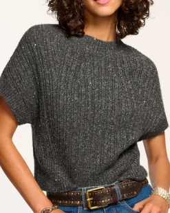 Ramy Brook Amadeus Short Sleeve Wool Sweater Clearance