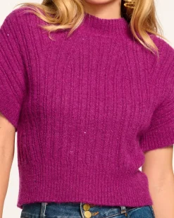 Ramy Brook Amadeus Short Sleeve Wool Sweater Clearance