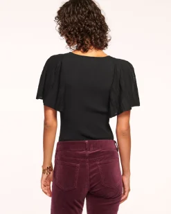 Ramy Brook Amiel Flutter Sleeve Sweater Hot