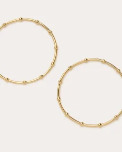 Ramy Brook Angely Drop Hoop Earrings Gold Hot