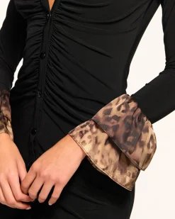 Ramy Brook Arden Button Down Dress Leopard Discount
