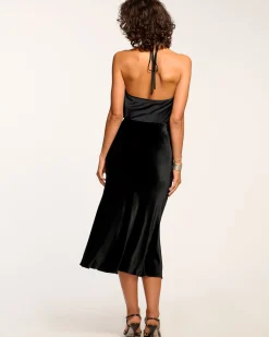 Ramy Brook Arrius Velvet Slip Skirt Black New
