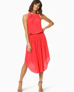 Ramy Brook Audrey Smocked Midi Dress Fashion
