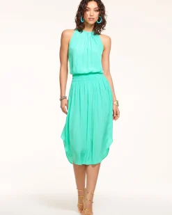 Ramy Brook Audrey Smocked Midi Dress Fashion