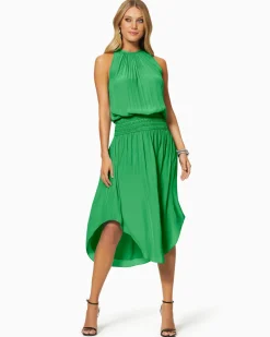 Ramy Brook Audrey Smocked Midi Dress Fashion