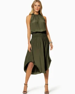 Ramy Brook Audrey Smocked Midi Dress Fashion