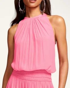 Ramy Brook Audrey Smocked Midi Dress Fashion