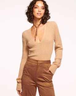 Ramy Brook Aurinda V-Neck Sweater Clearance