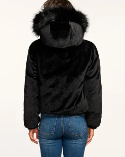 Ramy Brook Beatrice Reversible Puffer Coat Black Discount