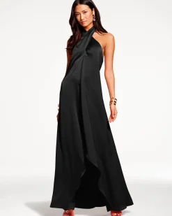 Ramy Brook Carey Halter Gown Black New
