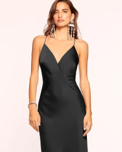 Ramy Brook Caspe V-Neck Gown Black Online