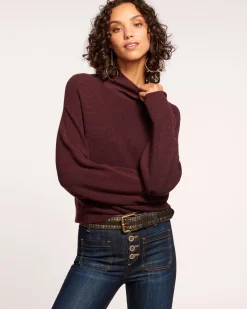 Ramy Brook Cassidy Wool Turtleneck Sweater Pinotnoir Outlet