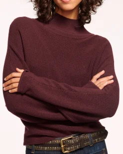 Ramy Brook Cassidy Wool Turtleneck Sweater Pinotnoir Outlet