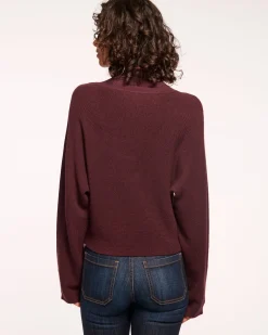 Ramy Brook Cassidy Wool Turtleneck Sweater Pinotnoir Outlet