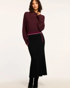 Ramy Brook Cassidy Wool Turtleneck Sweater Pinotnoir Outlet