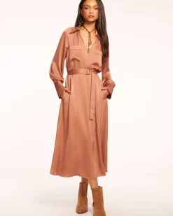 Ramy Brook Cecilia Belted Midi Dress Fashion
