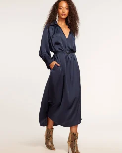 Ramy Brook Cecilia Belted Midi Dress Fashion