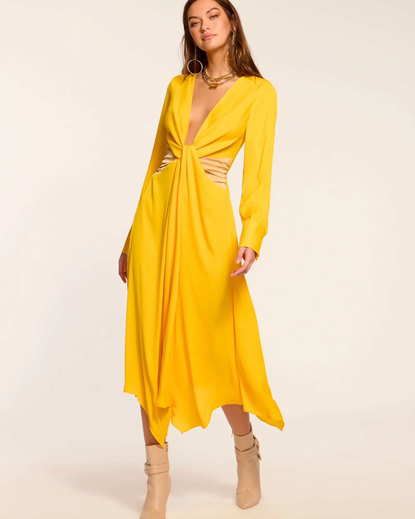 Ramy Brook Colorblock Tatia Long Sleeve Midi Dress Daisycolorblock Discount