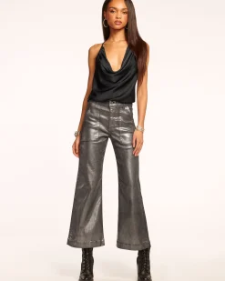 Ramy Brook Cropped Metallic Clifford Jean Blackmetallic Discount