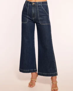 Ramy Brook Cropped Theodora Wide Leg Jean Darkwash Online
