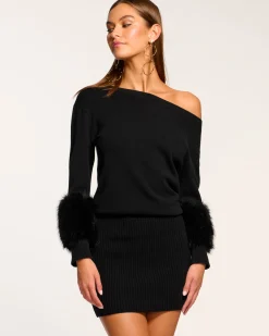 Ramy Brook Cyrus Off-The-Shoulder Sweater Dress Outlet