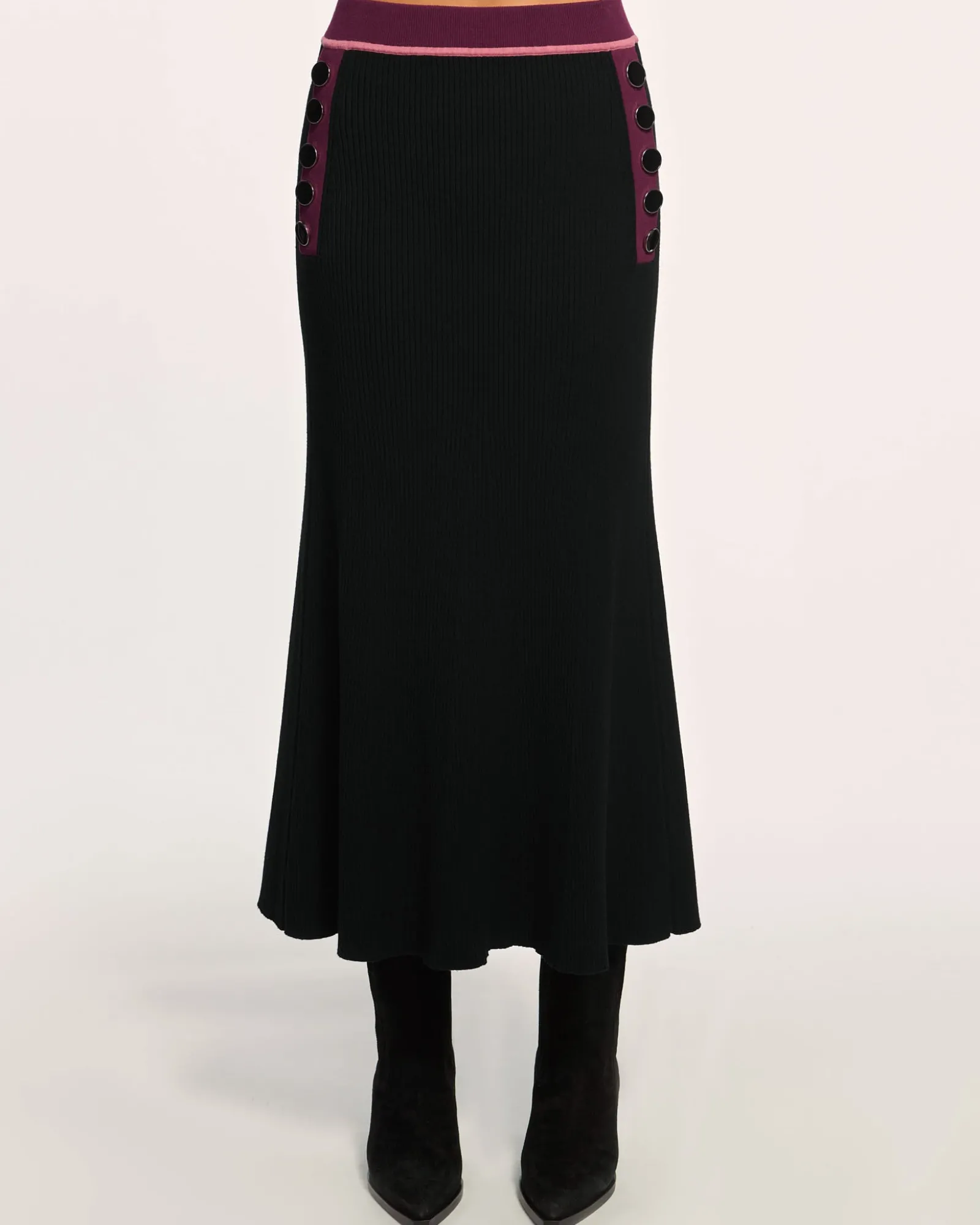 Ramy Brook Dakota Colorblock Knit Skirt Blackcolorblock Hot