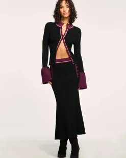 Ramy Brook Dakota Colorblock Knit Skirt Blackcolorblock Hot