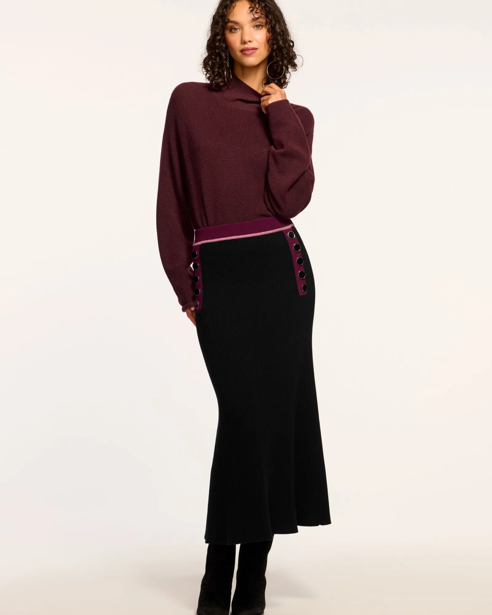 Ramy Brook Dakota Colorblock Knit Skirt Blackcolorblock Hot