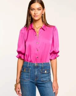 Ramy Brook Dina Button Down Bodysuit Best