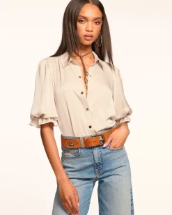 Ramy Brook Dina Button Down Bodysuit Best