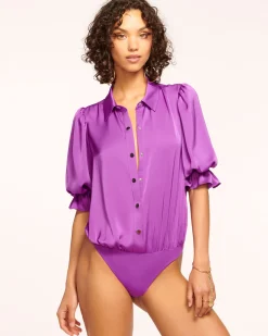 Ramy Brook Dina Button Down Bodysuit Best