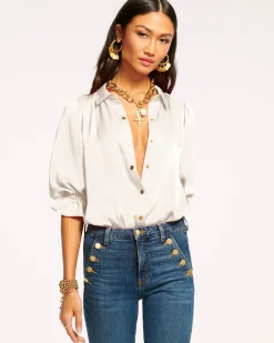 Ramy Brook Dina Button Down Bodysuit Best