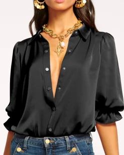 Ramy Brook Dina Button Down Bodysuit Best