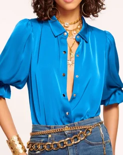 Ramy Brook Dina Button Down Bodysuit Best