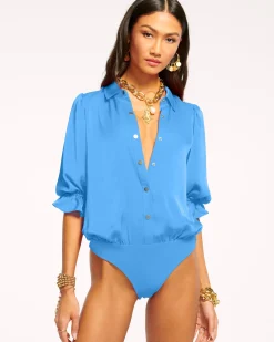 Ramy Brook Dina Button Down Bodysuit Best