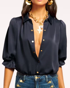 Ramy Brook Dina Button Down Bodysuit Best