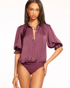 Ramy Brook Dina Button Down Bodysuit Best