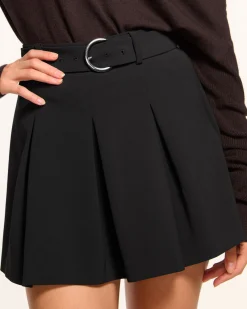 Ramy Brook Donia Pleated Belted Skort Black Outlet