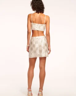 Ramy Brook Edson Beaded Mini Skirt Silverbead Outlet