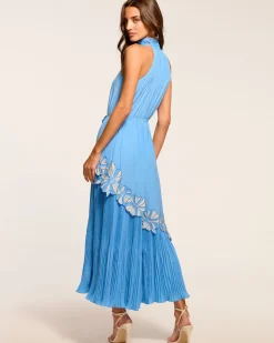 Ramy Brook Eleah Embellished High Neck Maxi Dress Ribbonblue Fashion