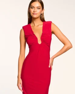Ramy Brook Elena Ruched Midi Dress Discount