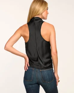 Ramy Brook Falyn Sleeveless V-Neck Tank Top Black Sale
