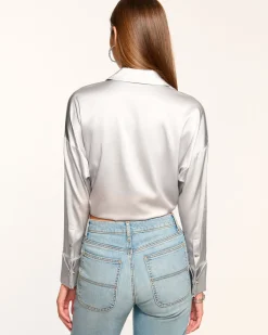 Ramy Brook Farrah Silk Tie-Front Blouse Best