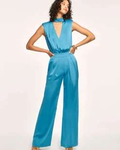 Ramy Brook Fate Sleeveless V-Neck Jumpsuit Westernblue Best